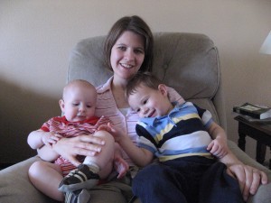 Casey Berberich with her two oldest boys, Kael and Asa