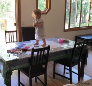 Child on table